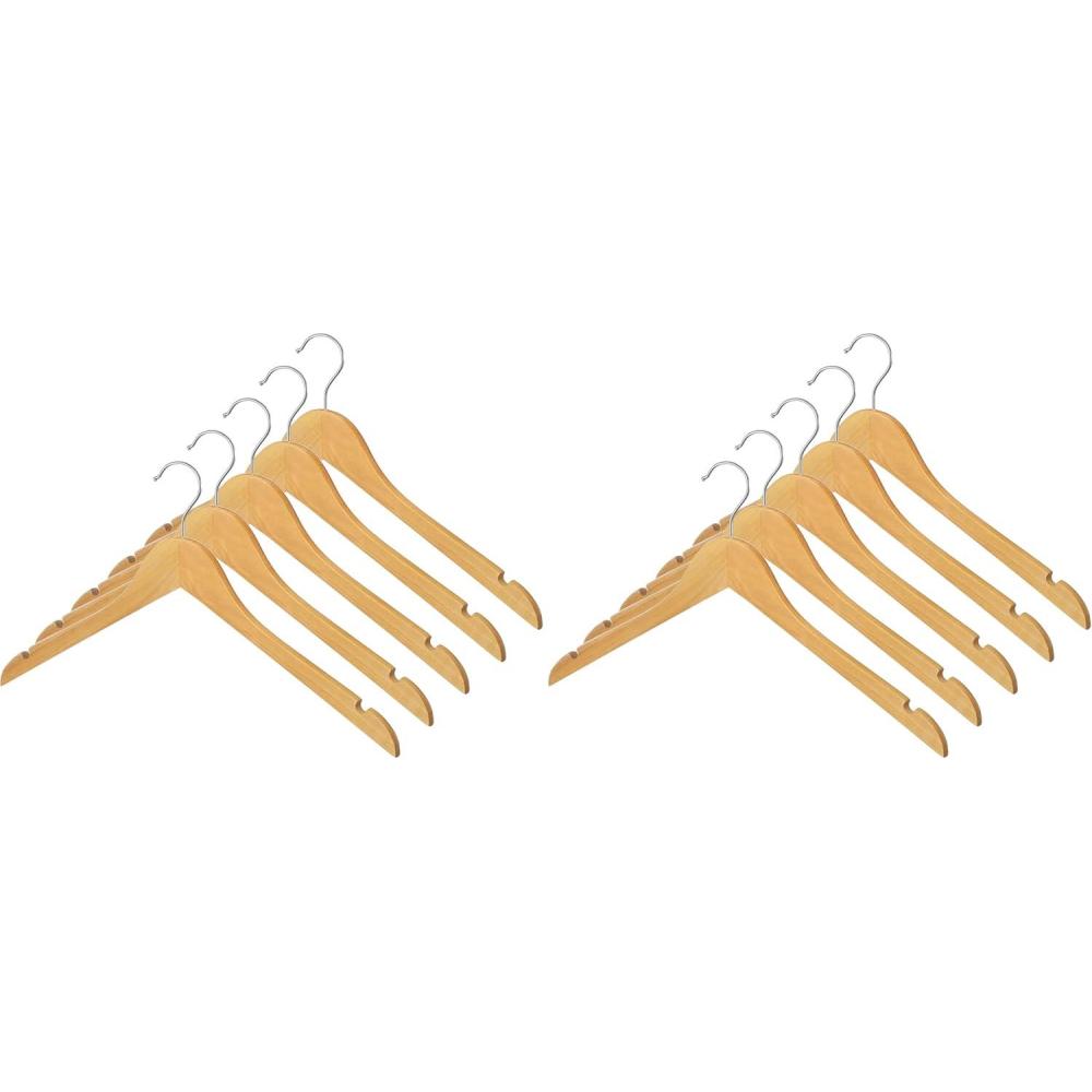imageWhitmor Natural Wood Dress or Shirt Hangers Set of 5Set of 5 Pack of 2