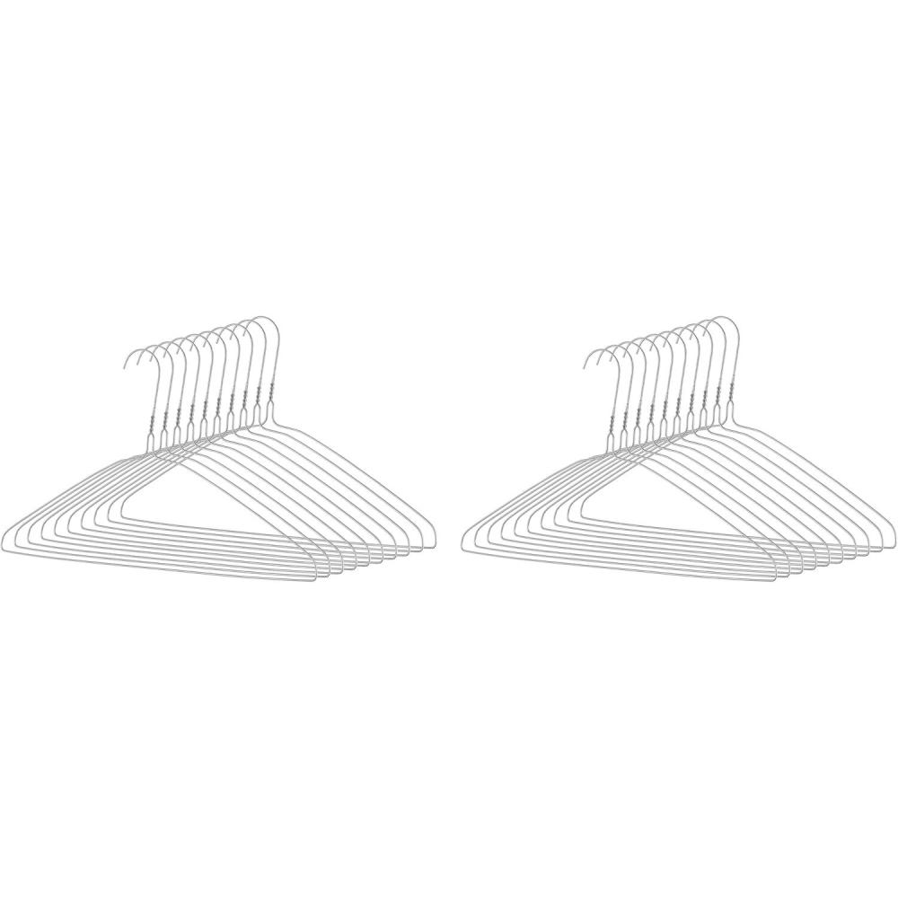 imageWhitmor Set of 20 Black Spacemaker Plastic Suit HangersChrome