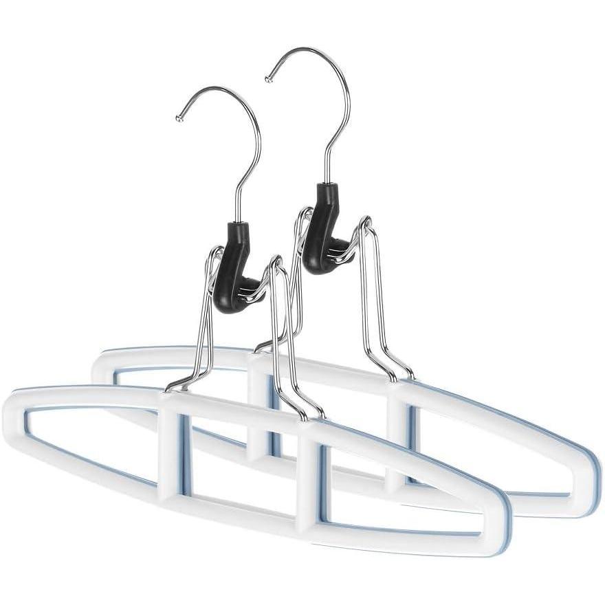 imageWhitmor SureGrip Hanger Collection Slack Hangers Set of 2 WhiteChrome  White  Blue