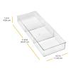 Whitmor 3 Section Small Easy Clean Clear Plastic Resin Drawer Organizer(3-Small Section)