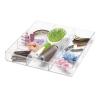 Whitmor 3 Section Small Easy Clean Clear Plastic Resin Drawer Organizer(6-Section)