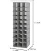 Whitmor 30 Sections Hanging Clothes Closet Organizer, Space Saving Breathable Fabric Shoe Storage for Bedroom, Laundry, Dorm, Crosshatch Gray(11.5 in (L)x16.5 in(W)x48 inches (H)(Pack of 4))