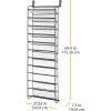 Whitmor 36 Pair Over The Door Shoe Rack, Gun Metal Gray(Gray)