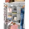 Whitmor 4-Section Closet W/Rod Organizer, Canvas(Light Grey)