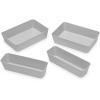 Whitmor 6283-9871 Set of 4-Crosshatch Gray Drawer Organizer(Alloy)