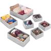 Whitmor 6283-9871 Set of 4-Crosshatch Gray Drawer Organizer(Gray)
