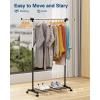 Whitmor Deluxe Adjustable Garment Rack – Rolling Clothes Organizer – Black and Chrome