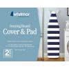 Whitmor Deluxe Ironing Board Cover and Pad (Ironing board not included) – Medallion Grey(White & Blue)