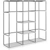 Whitmor, Gray Covered Wardrobe with Center Shelves