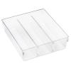Whitmor 3 Section Small Easy Clean Clear Plastic Resin Drawer Organizer(3-Section)