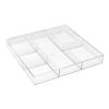 Whitmor 3 Section Small Easy Clean Clear Plastic Resin Drawer Organizer(6-Section)