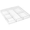 Whitmor 3 Section Small Easy Clean Clear Plastic Resin Drawer Organizer(6-Section Pack of 6)