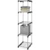 Whitmor 5 Tier Shelf Tower – Closet Storage Organizer,Silver