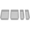 Whitmor 6283-9871 Set of 4-Crosshatch Gray Drawer Organizer(Alloy)