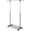 Whitmor Deluxe Adjustable Garment Rack – Rolling Clothes Organizer – Black and Chrome