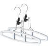 Whitmor Sure-Grip Hanger Collection Slack Hangers, Set of 2 White(Chrome & White & Blue)