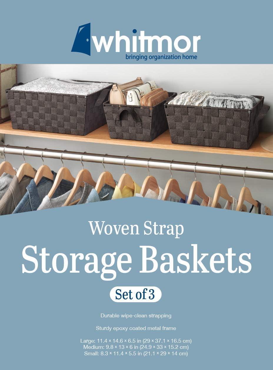 imageWhitmor Woven Strap Storage Baskets S3Espresso