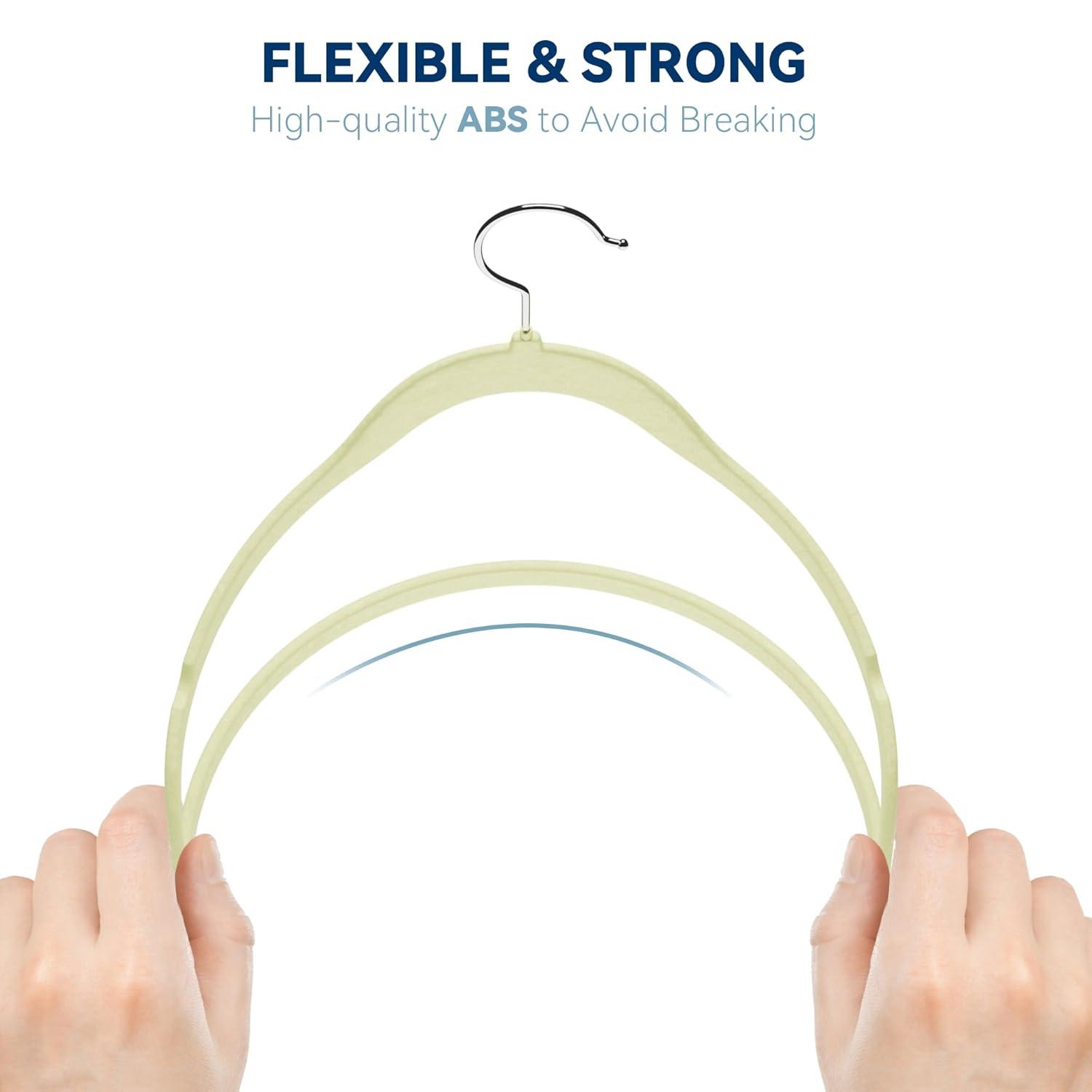 imagePremium Velvet Hangers 60 Pack Non Slip Clothes Felt Hanger Heavy Duty for Coat Premium Slim Space Saving Suit Hangers for Closet Organizer 360 Rotating Silver HookBeige