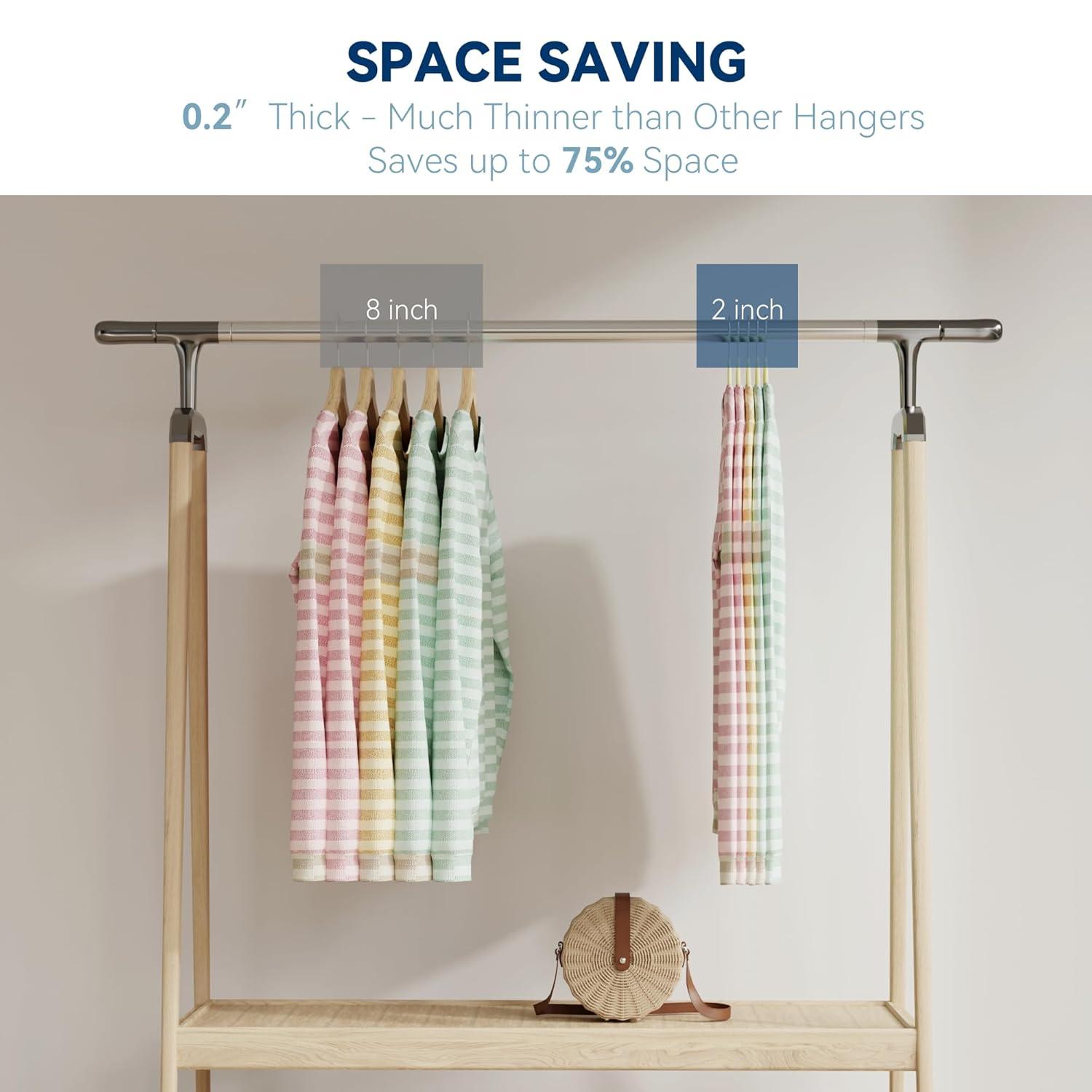 imagePremium Velvet Hangers 60 Pack Non Slip Clothes Felt Hanger Heavy Duty for Coat Premium Slim Space Saving Suit Hangers for Closet Organizer 360 Rotating Silver HookBeige