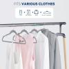 Premium Velvet Hangers 60 Pack, Non Slip Clothes Felt Hanger Heavy Duty for Coat, Premium Slim Space Saving Suit Hangers for Closet Organizer, 360° Rotating Silver Hook(Gray)