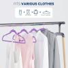 Premium Velvet Hangers 60 Pack, Non Slip Clothes Felt Hanger Heavy Duty for Coat, Premium Slim Space Saving Suit Hangers for Closet Organizer, 360° Rotating Silver Hook(Purple)