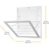 Whitmor MDF, Wood, Steel Wall Mounted Drying Rack for Storage, White(White)