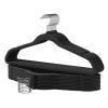 Premium Velvet Hangers 60 Pack, Non Slip Clothes Felt Hanger Heavy Duty for Coat, Premium Slim Space Saving Suit Hangers for Closet Organizer, 360° Rotating Silver Hook(Black)
