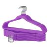 Premium Velvet Hangers 60 Pack, Non Slip Clothes Felt Hanger Heavy Duty for Coat, Premium Slim Space Saving Suit Hangers for Closet Organizer, 360° Rotating Silver Hook(Purple)