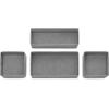 Whitmor Set of 4-White Drawer Organizer(Crosshatch Gray)
