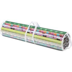 Whitmor Gift Wrap Organizer 41 Inch Clear, White(Clear/ White)