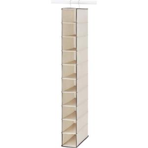 Whitmor 10 Section Hanging Shoe Shelves 11.5×5.5×48.0(Off-White)