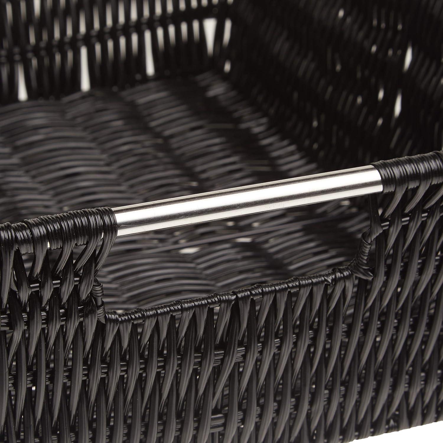 imageWhitmor Large Snack Baskets for Organizing 13x15x5 Inch Woven Baskets for Storage Shelves Home Pantry Baskets Organization and Storage RedBlack