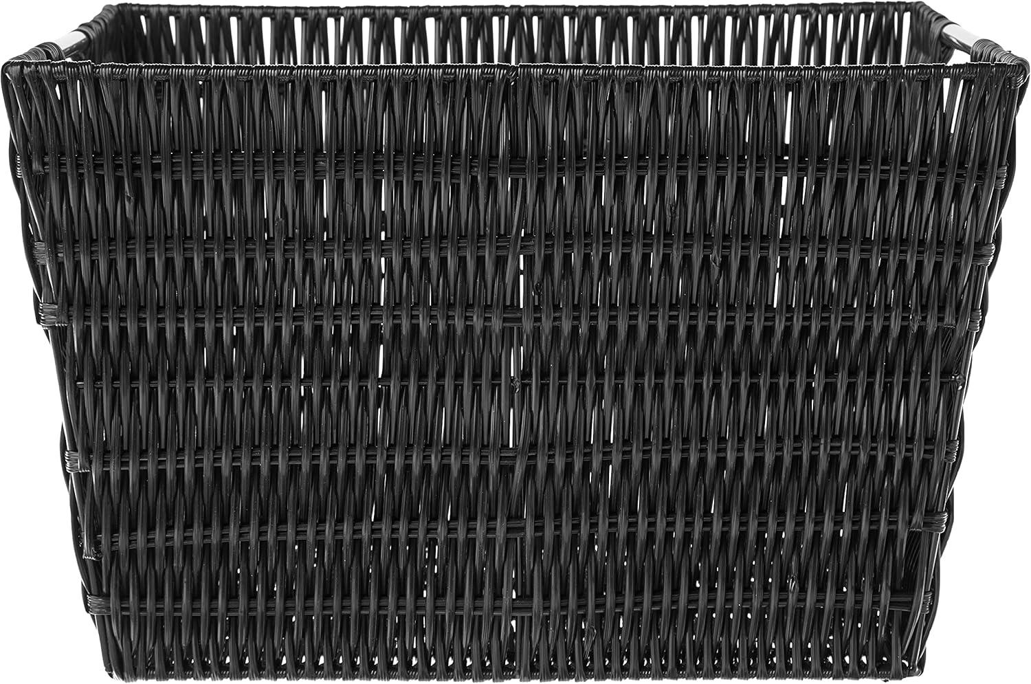 imageWhitmor Large Snack Baskets for Organizing 13x15x5 Inch Woven Baskets for Storage Shelves Home Pantry Baskets Organization and Storage RedBlack