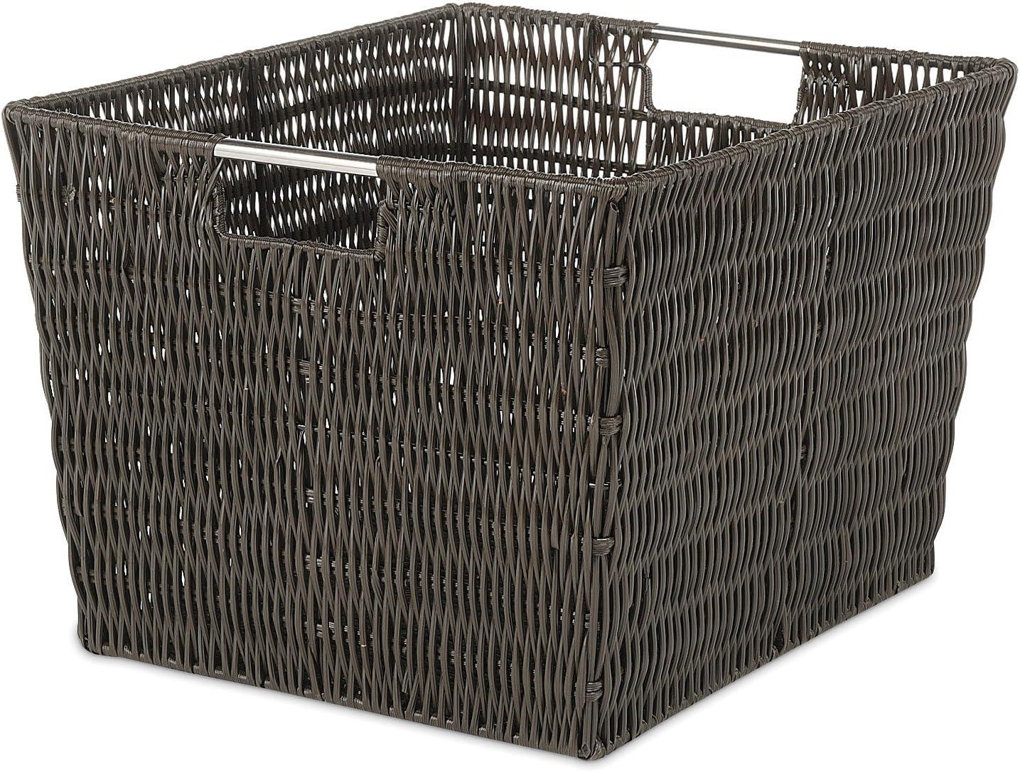 imageWhitmor Large Snack Baskets for Organizing 13x15x5 Inch Woven Baskets for Storage Shelves Home Pantry Baskets Organization and Storage RedEspresso