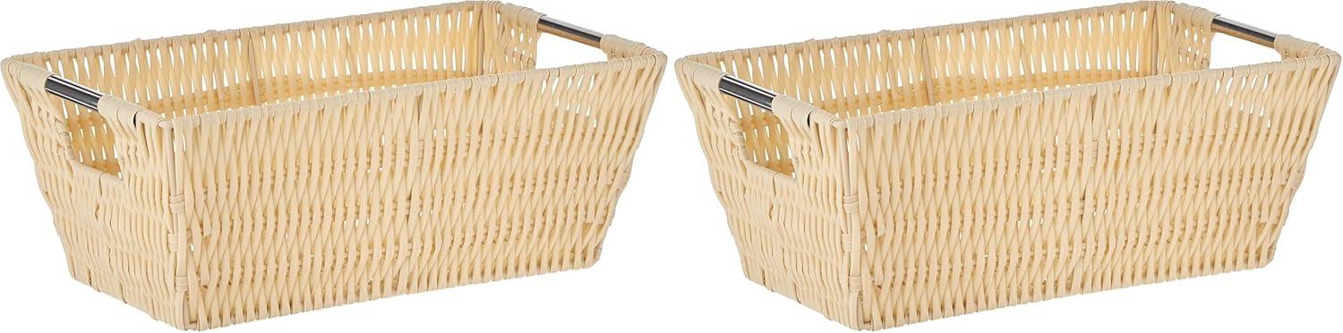 imageWhitmor Large Snack Baskets for Organizing 13x15x5 Inch Woven Baskets for Storage Shelves Home Pantry Baskets Organization and Storage RedLatte