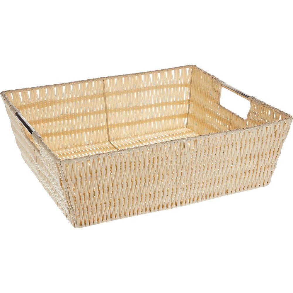 imageWhitmor Large Snack Baskets for Organizing 13x15x5 Inch Woven Baskets for Storage Shelves Home Pantry Baskets Organization and Storage RedLatte