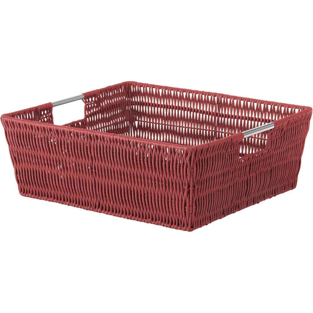 imageWhitmor Large Snack Baskets for Organizing 13x15x5 Inch Woven Baskets for Storage Shelves Home Pantry Baskets Organization and Storage RedRed