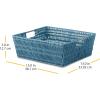 Whitmor Large Snack Baskets for Organizing, 13x15x5 Inch Woven Baskets for Storage Shelves Home, Pantry Baskets Organization and Storage, Red.(Blue)