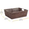 Whitmor Large Snack Baskets for Organizing, 13x15x5 Inch Woven Baskets for Storage Shelves Home, Pantry Baskets Organization and Storage, Red.(Brown)