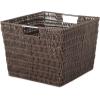 Whitmor Large Snack Baskets for Organizing, 13x15x5 Inch Woven Baskets for Storage Shelves Home, Pantry Baskets Organization and Storage, Red.(Brown)