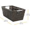 Whitmor Large Snack Baskets for Organizing, 13x15x5 Inch Woven Baskets for Storage Shelves Home, Pantry Baskets Organization and Storage, Red.(Espresso)