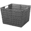 Whitmor Large Snack Baskets for Organizing, 13x15x5 Inch Woven Baskets for Storage Shelves Home, Pantry Baskets Organization and Storage, Red.(Gray)