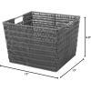 Whitmor Large Snack Baskets for Organizing, 13x15x5 Inch Woven Baskets for Storage Shelves Home, Pantry Baskets Organization and Storage, Red.(Gray)