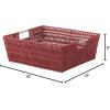 Whitmor Large Snack Baskets for Organizing, 13x15x5 Inch Woven Baskets for Storage Shelves Home, Pantry Baskets Organization and Storage, Red.(Red)