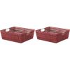 Whitmor Large Snack Baskets for Organizing, 13x15x5 Inch Woven Baskets for Storage Shelves Home, Pantry Baskets Organization and Storage, Red.(Red)