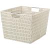 Whitmor Large Snack Baskets for Organizing, 13x15x5 Inch Woven Baskets for Storage Shelves Home, Pantry Baskets Organization and Storage, Red.(Lattte)
