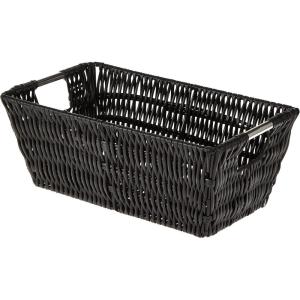Whitmor Large Snack Baskets for Organizing, 13x15x5 Inch Woven Baskets for Storage Shelves Home, Pantry Baskets Organization and Storage, Red.(Black)