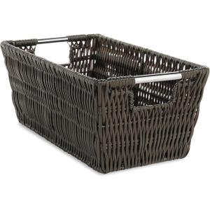 Whitmor Large Snack Baskets for Organizing, 13x15x5 Inch Woven Baskets for Storage Shelves Home, Pantry Baskets Organization and Storage, Red.(Espresso)
