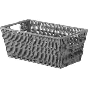 Whitmor Large Snack Baskets for Organizing, 13x15x5 Inch Woven Baskets for Storage Shelves Home, Pantry Baskets Organization and Storage, Red.(Gray)