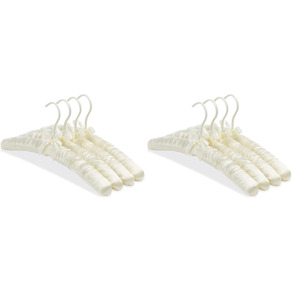 imageWhitmor Satin Padded Hangers Bone Small Set of 4Bone
